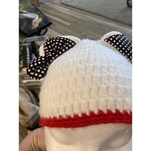 Neff Polka Dot Ear‎ & Bow White Knit Beanie- Very Pretty